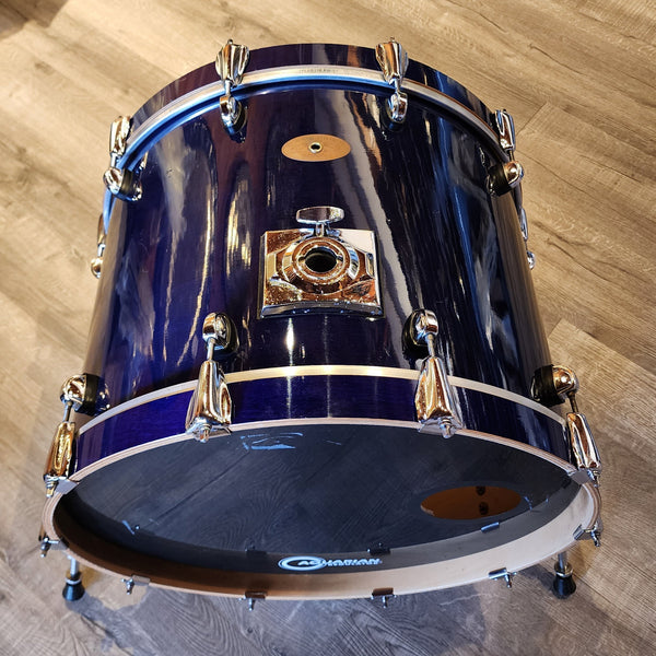 Used Premier Artist Maple 4pc Drum Set Transparent Blue Lacquer