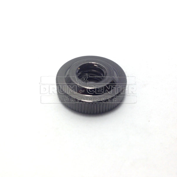 DW Drum Parts Knurled Bass Drum Spur Nut, Black Nickel Drum Center