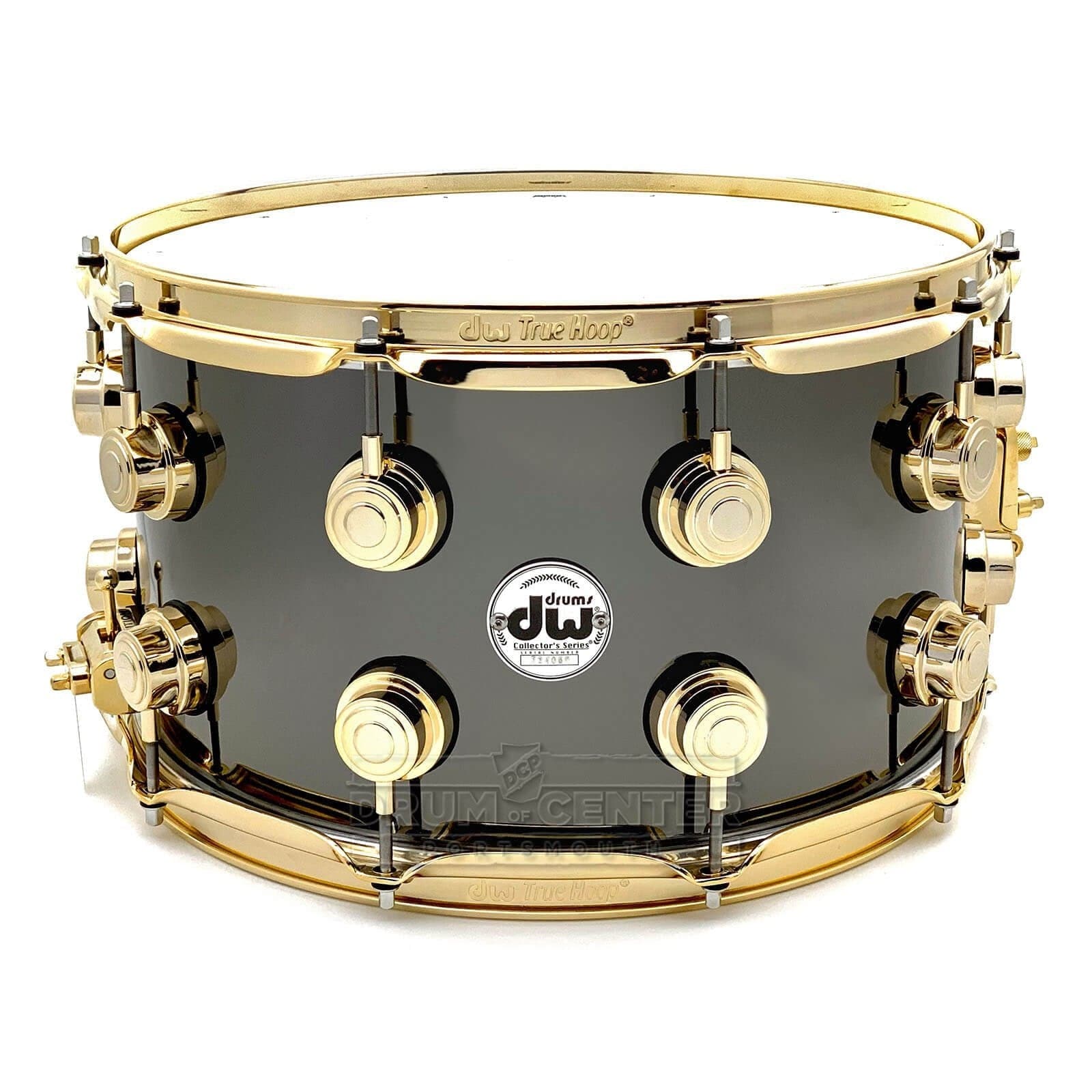 DW Collectors Black Nickel Over Brass Snare Drum 14x8 Gold Hardware