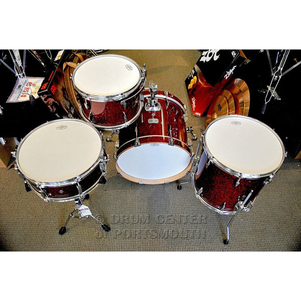 Canopus Yaiba 4pc Bop Drum Set Dark Red Sparkle Lacquer Drum Center