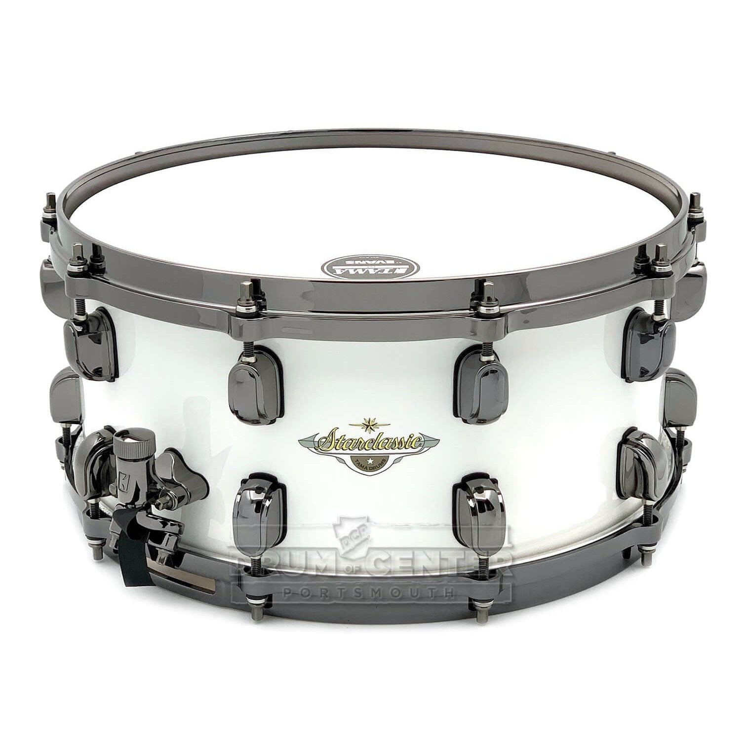 Tama Starclassic Maple Snare Drum 14x6.5 Piano White Lacquer w/Black H