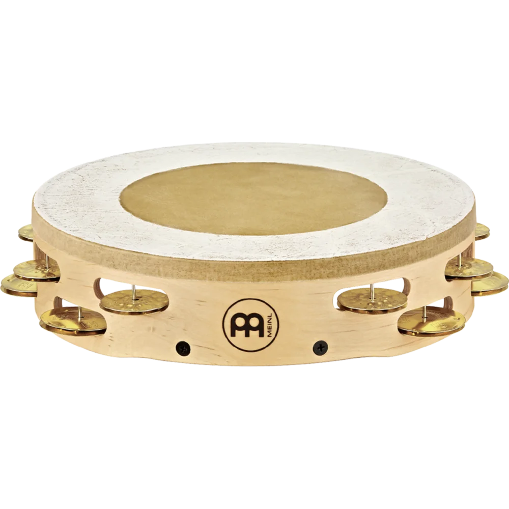 Meinl Artisan Headed Wood Tambourine Brass Jingles 2 Rows Maple Frame - Drum Center Of Portsmouth