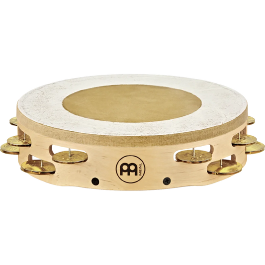 Meinl Artisan Headed Wood Tambourine Brass Jingles 2 Rows Maple Frame - Drum Center Of Portsmouth