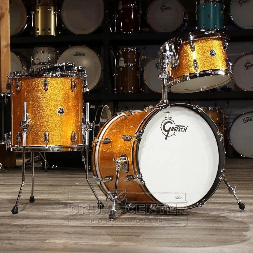 Gretsch Brooklyn 3pc Jazz Drum Set Gold Sparkle - Drum Center Of Portsmouth