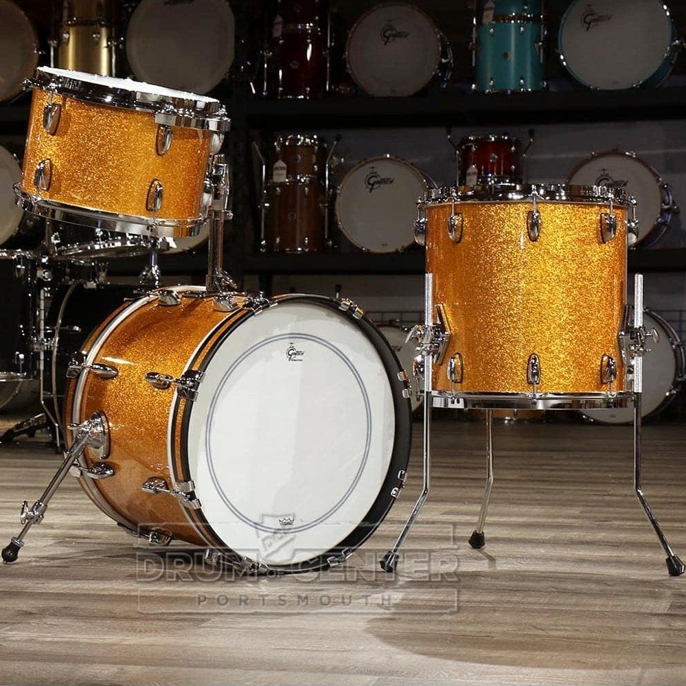 Gretsch Brooklyn 3pc Jazz Drum Set Gold Sparkle - Drum Center Of Portsmouth