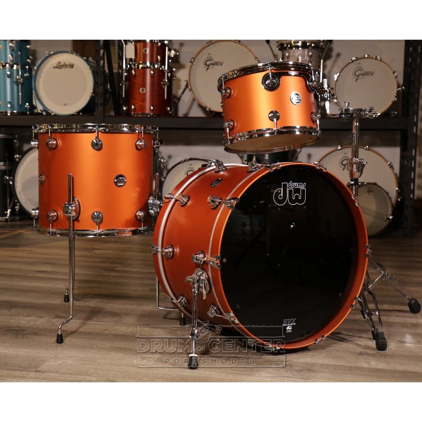 Used DW Performance 3pc Drum Set 22/13/16 Hard Satin American Rust - Drum Center Of Portsmouth
