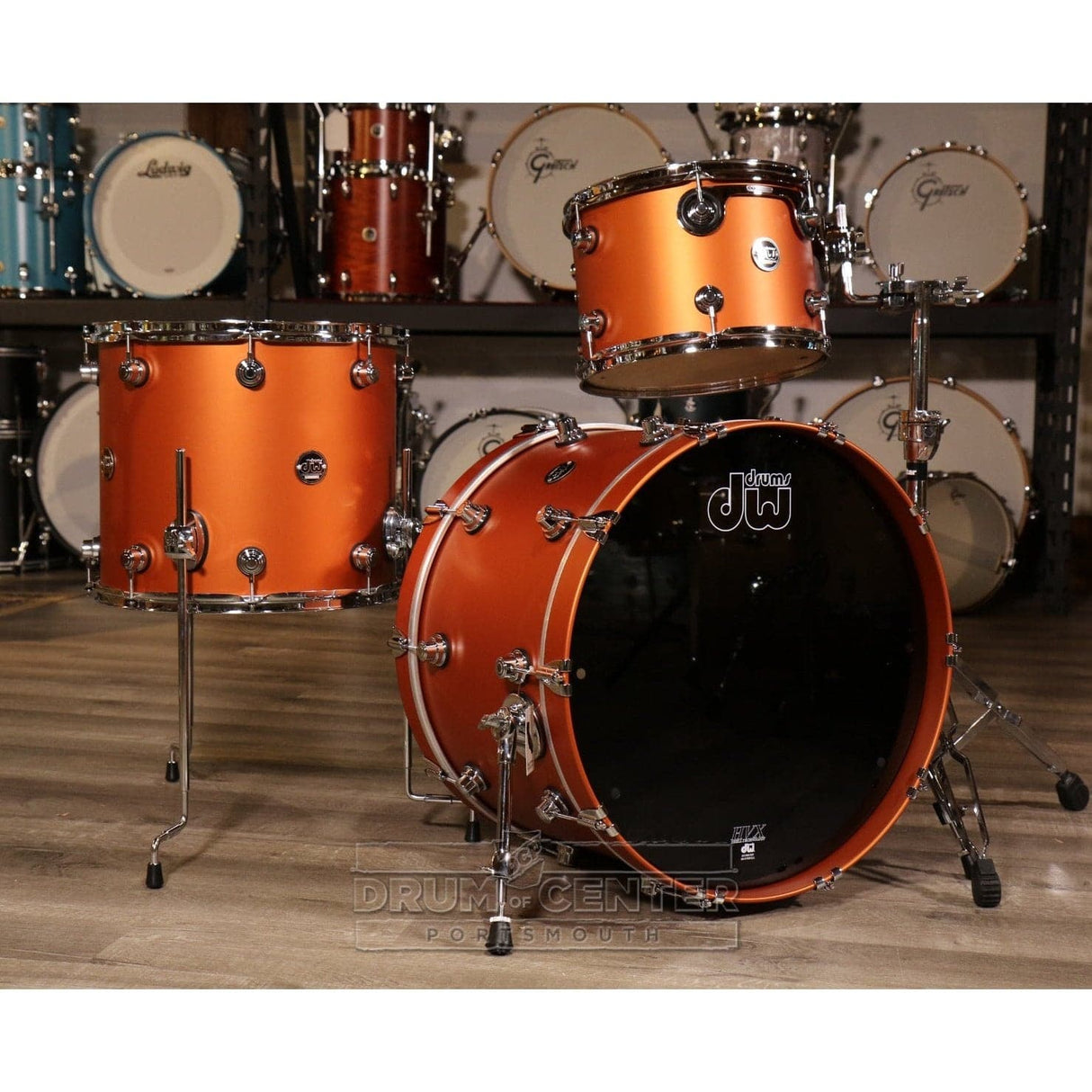 Used DW Performance 3pc Drum Set 22/13/16 Hard Satin American Rust - Drum Center Of Portsmouth