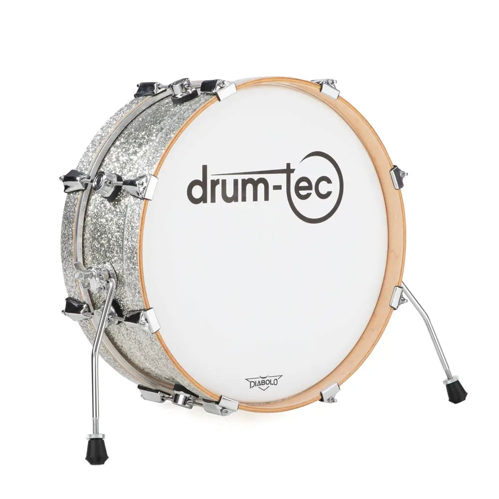 Drum-Tec Diabolo 3 E-Bass Drum 18x6 Silver Sparkle - Drum Center Of Portsmouth