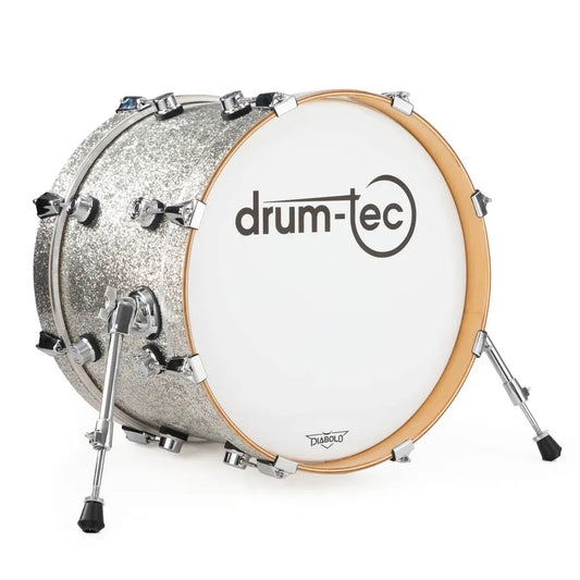 Drum-Tec Diabolo 3 E-Bass Drum 18x12 Silver Sparkle - Drum Center Of Portsmouth