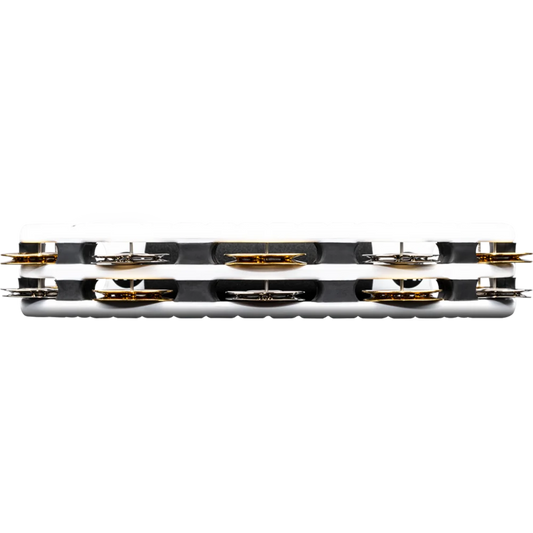Meinl ABS Hand Held Tambourine Recording Combo Dual-Alloy Jingles White - Drum Center Of Portsmouth