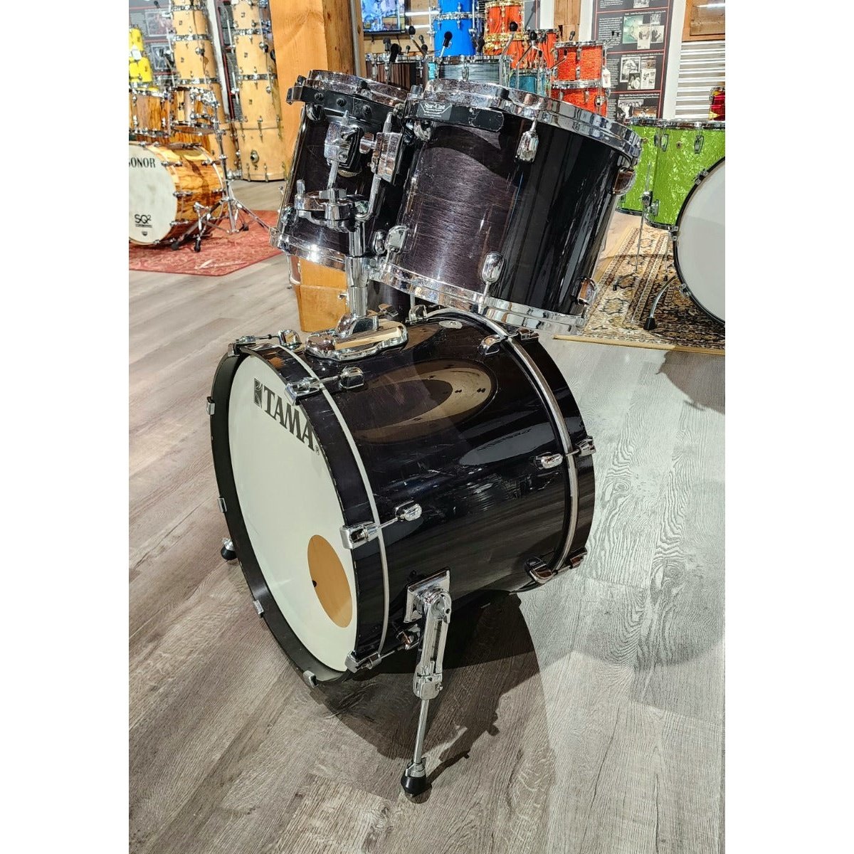 Used Tama Starclassic Performer 4pc Drum Set Transparent Black