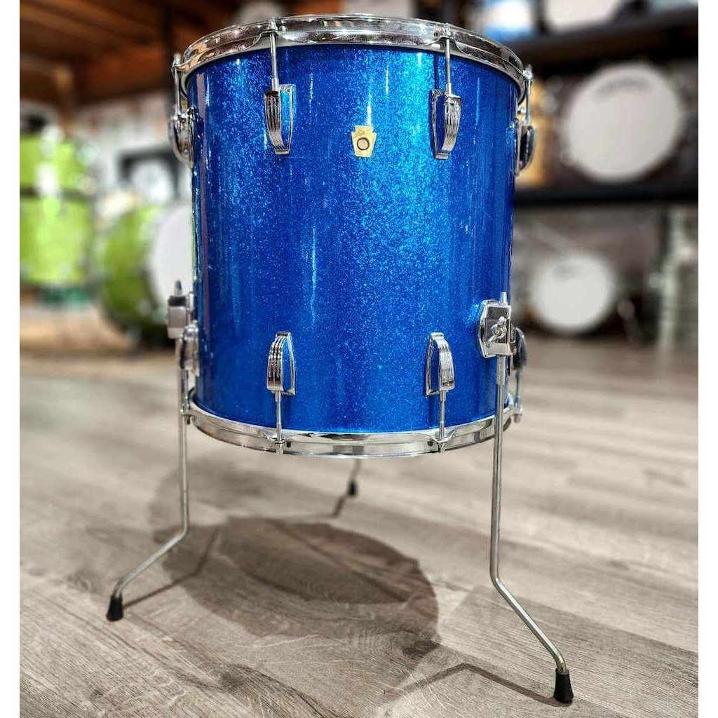 Vintage Ludwig 1960's Super Classic Floor Tom 16x16 - Blue Sparkle