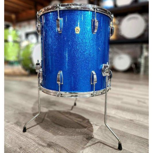 Vintage Ludwig 1960's Super Classic Floor Tom 16x16 - Blue Sparkle