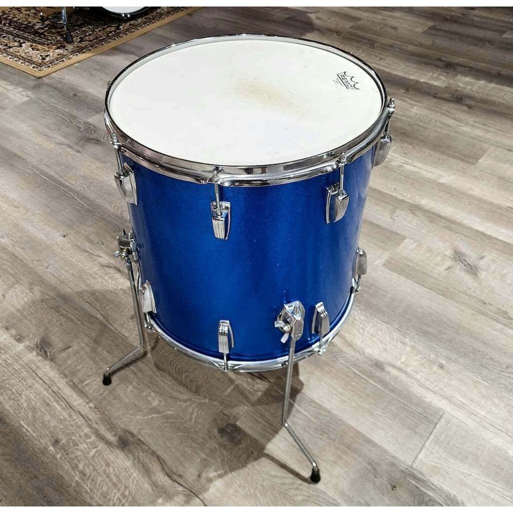 Vintage Ludwig 1960's Super Classic Floor Tom 16x16 - Blue Sparkle