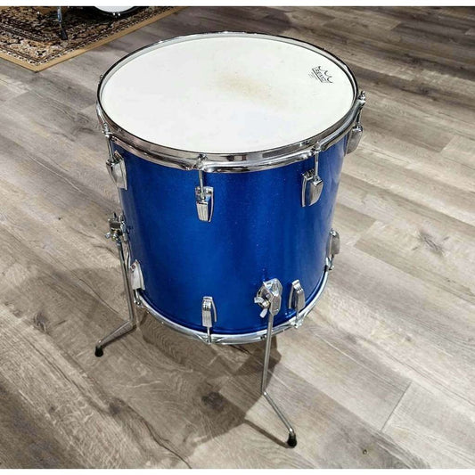 Vintage Ludwig 1960's Super Classic Floor Tom 16x16 - Blue Sparkle
