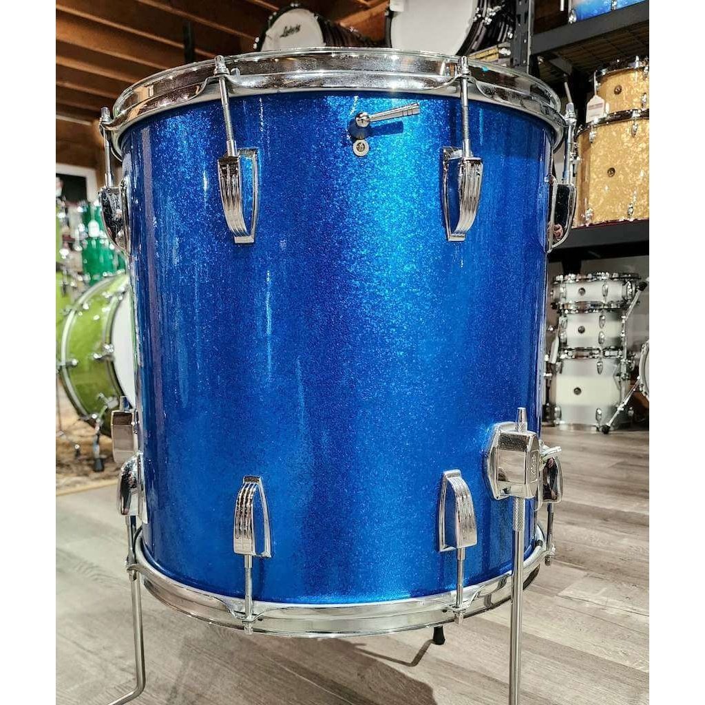 Vintage Ludwig 1960's Super Classic Floor Tom 16x16 - Blue Sparkle