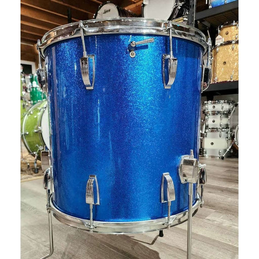 Vintage Ludwig 1960's Super Classic Floor Tom 16x16 - Blue Sparkle