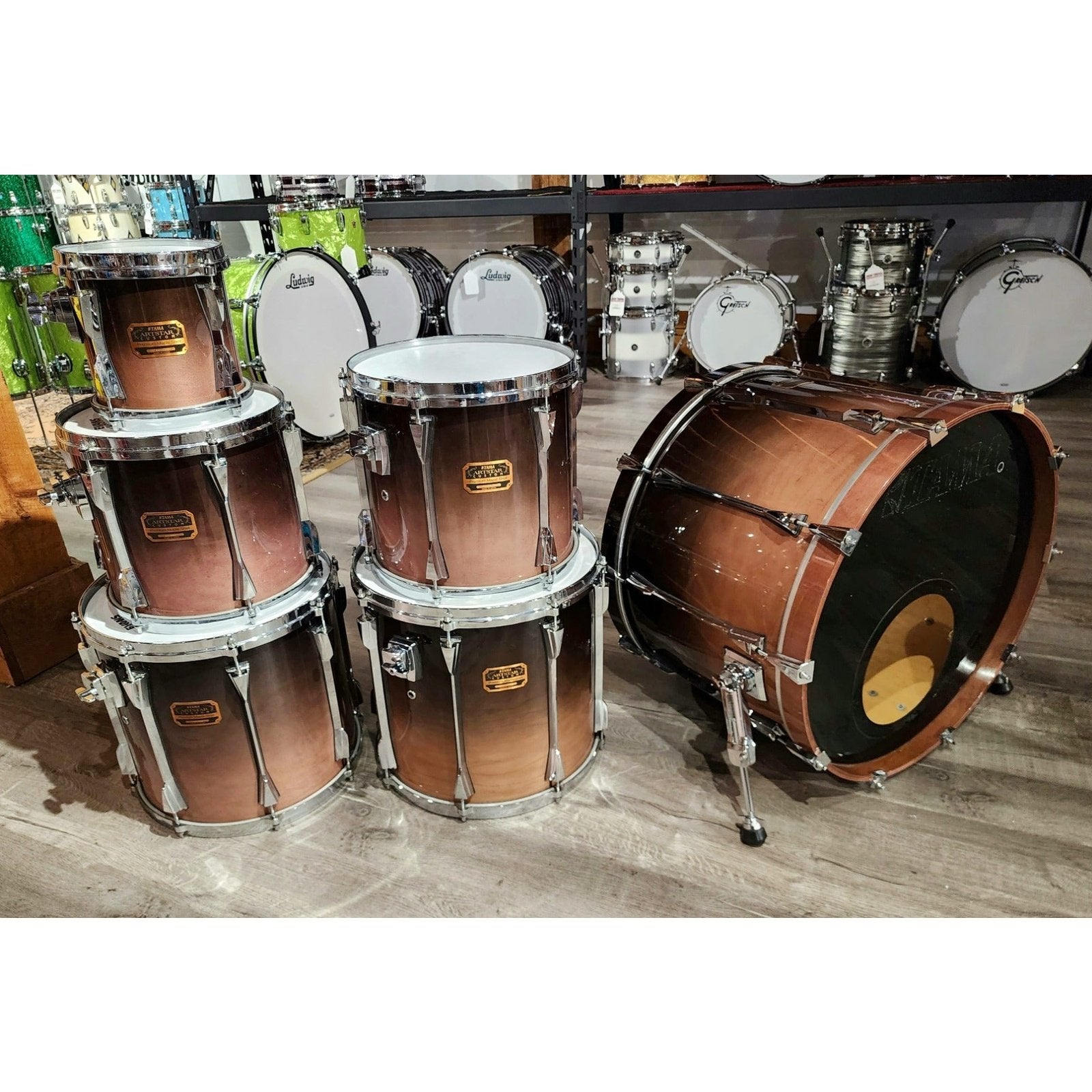 Used Tama Artstar Custom Maple 6pc Drumset Smokey Lavender w/Humes & Burg Enduro Cases