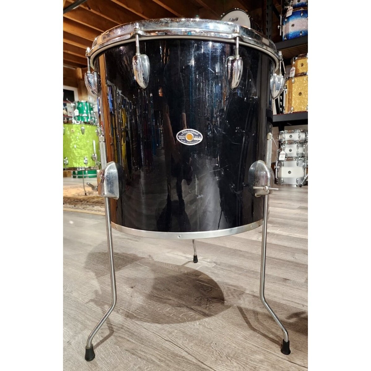 Used Vintage Slingerland 4pc Single-Headed Drum Set - Black