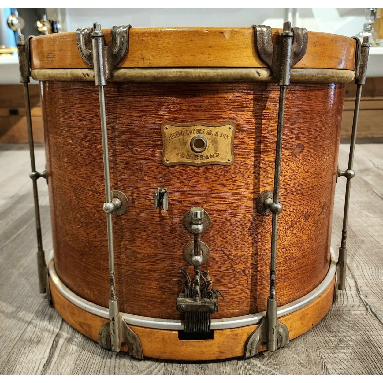 Used Vintage Joseph Rogers Jr. & Son Field Drum 14x10 w/Canvas Bag