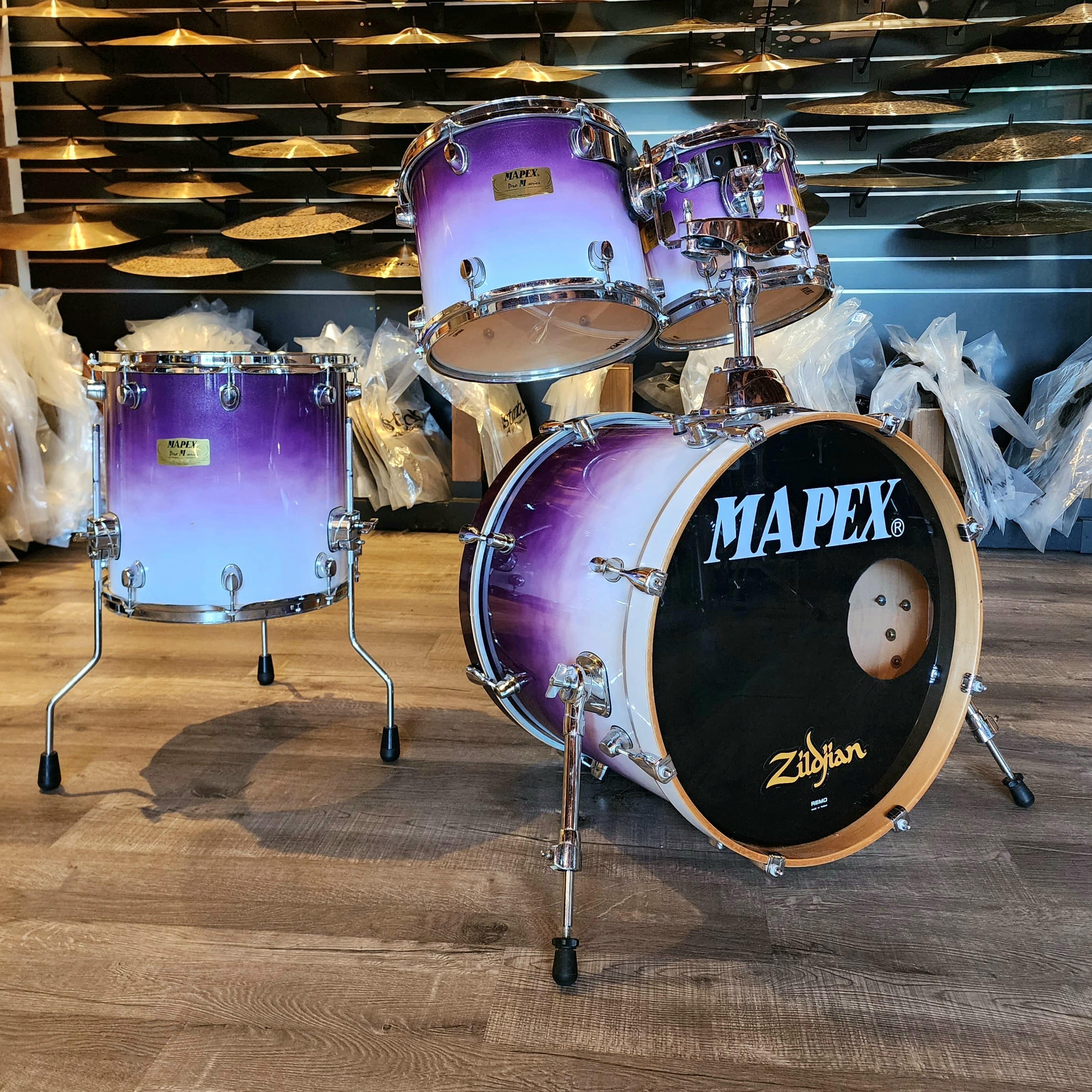 Used Mapex Pro M 4pc Drum Set Purple Ice Fade