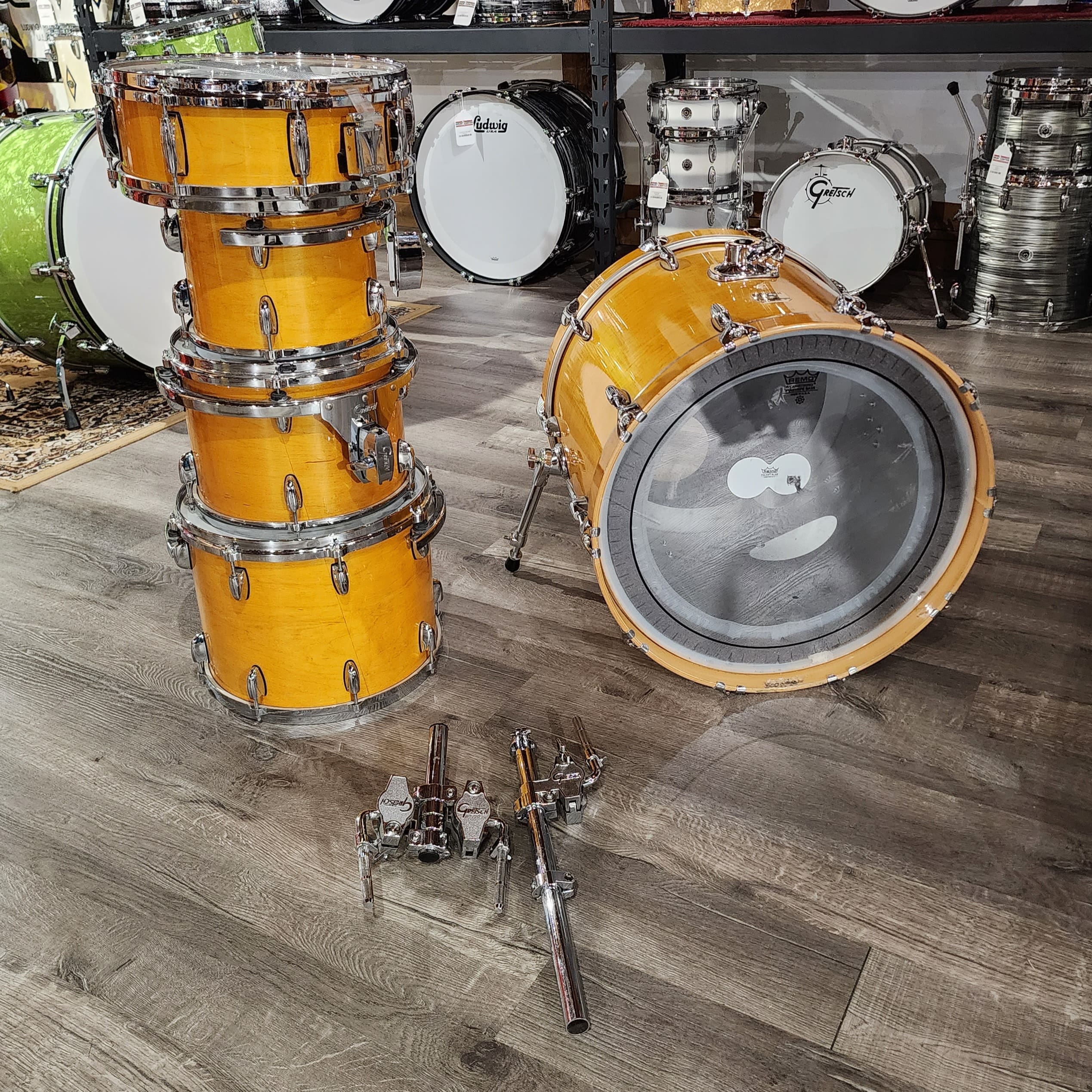 Used Gretsch Renown Maple 5pc Drum Set Natural Gloss