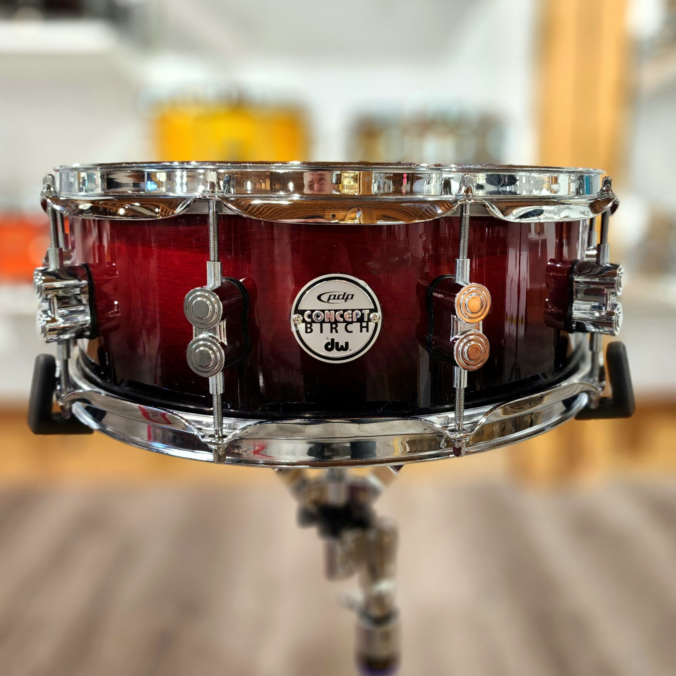 Used PDP Concept Birch Snare Drum 14x5.5 Red Burst