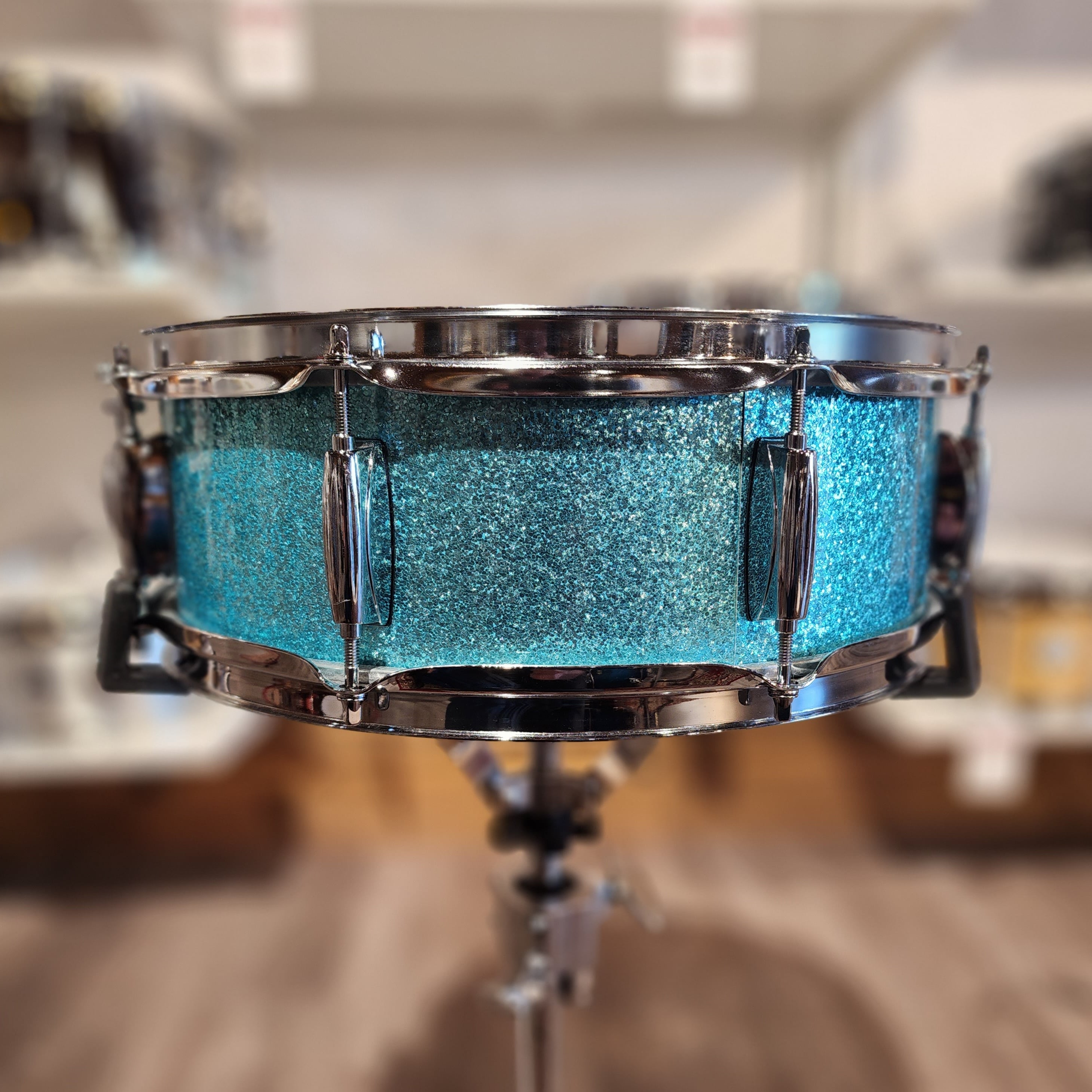 Used Gretsch Catalina Club Snare Drum 14x5 Turquoise Sparkle