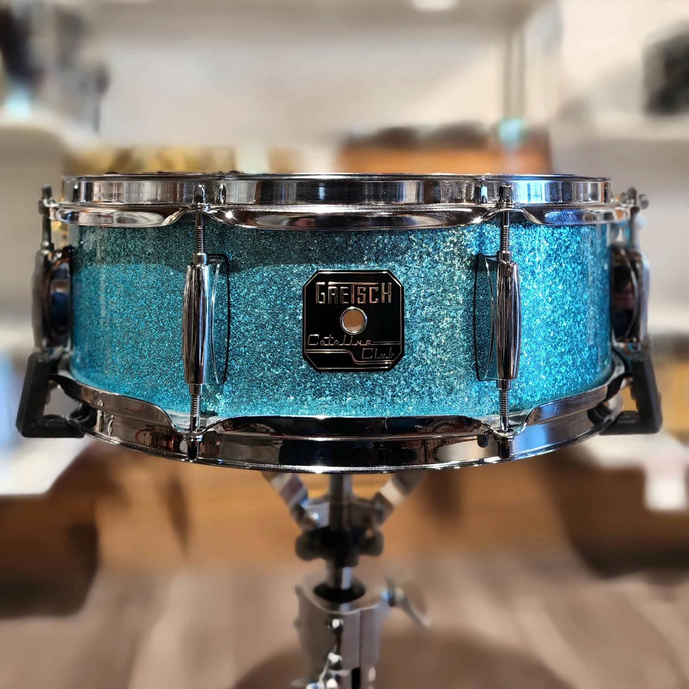 Used Gretsch Catalina Club Snare Drum 14x5 Turquoise Sparkle