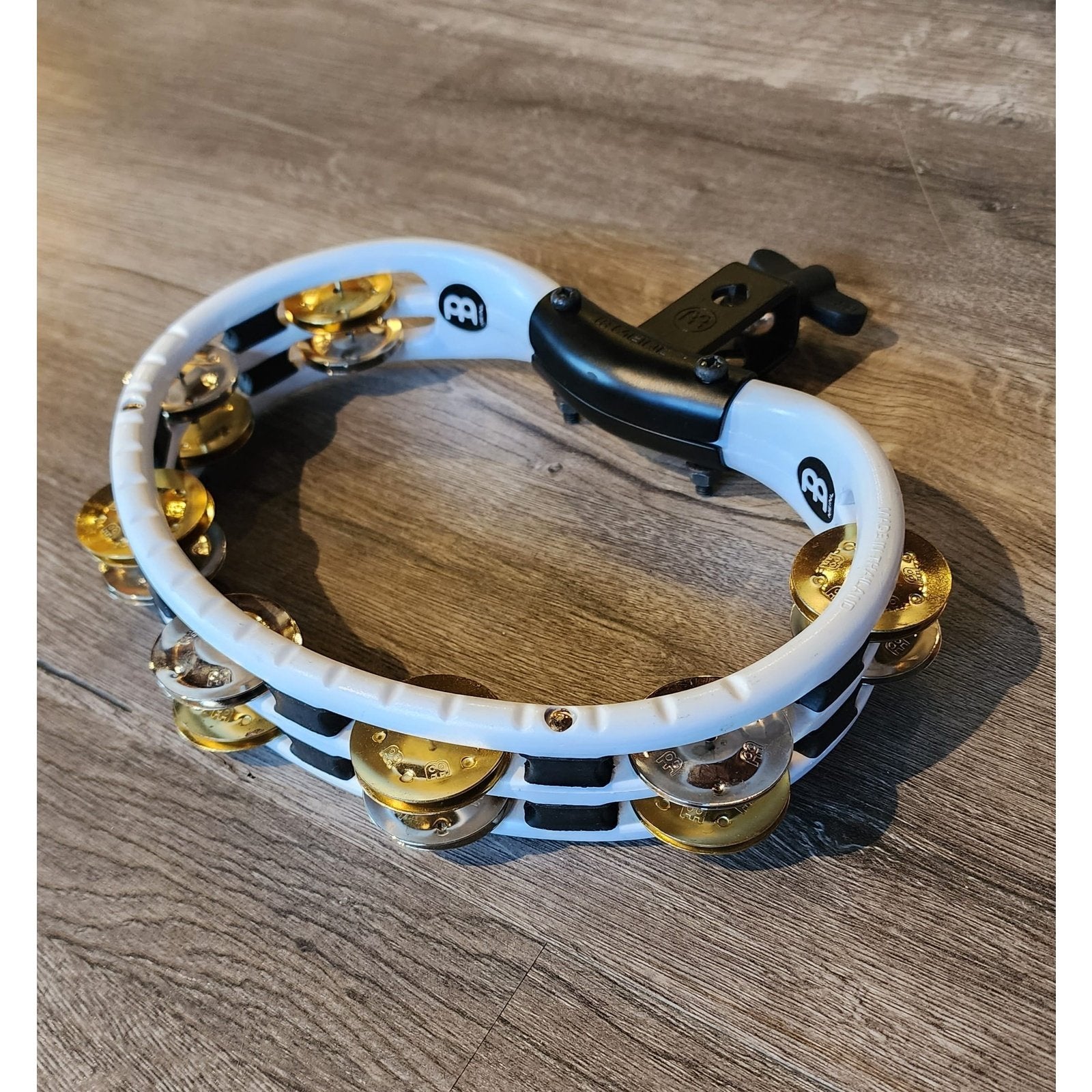 Used Meinl Mountable Recording Combo 2 Row ABS Tambourine White