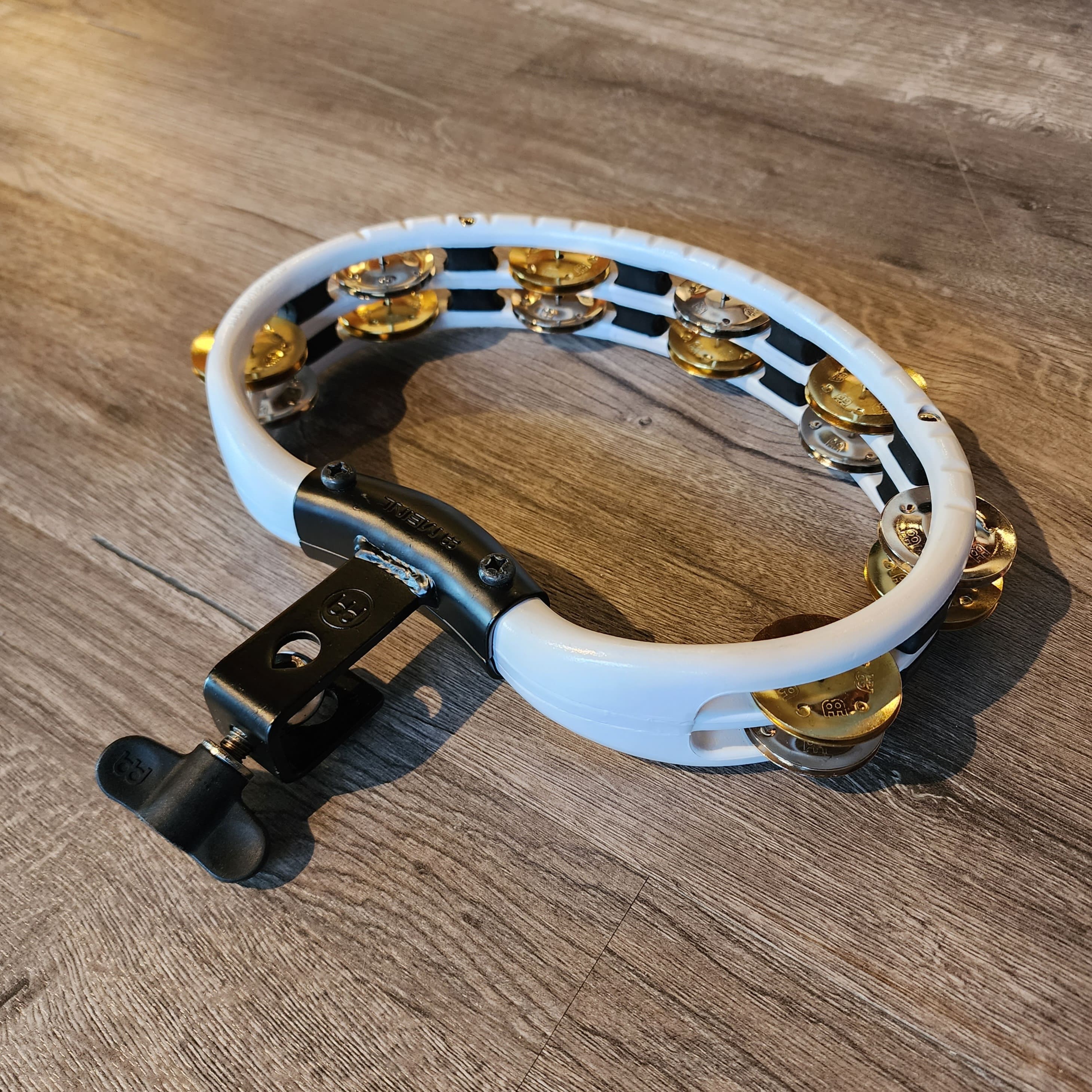 Used Meinl Mountable Recording Combo 2 Row ABS Tambourine White