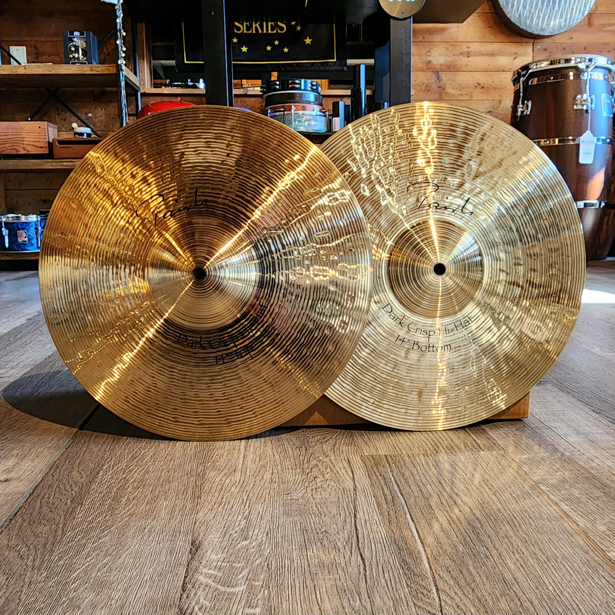 Used Paiste Signature Dark Crisp Hi Hat Cymbals 14"
