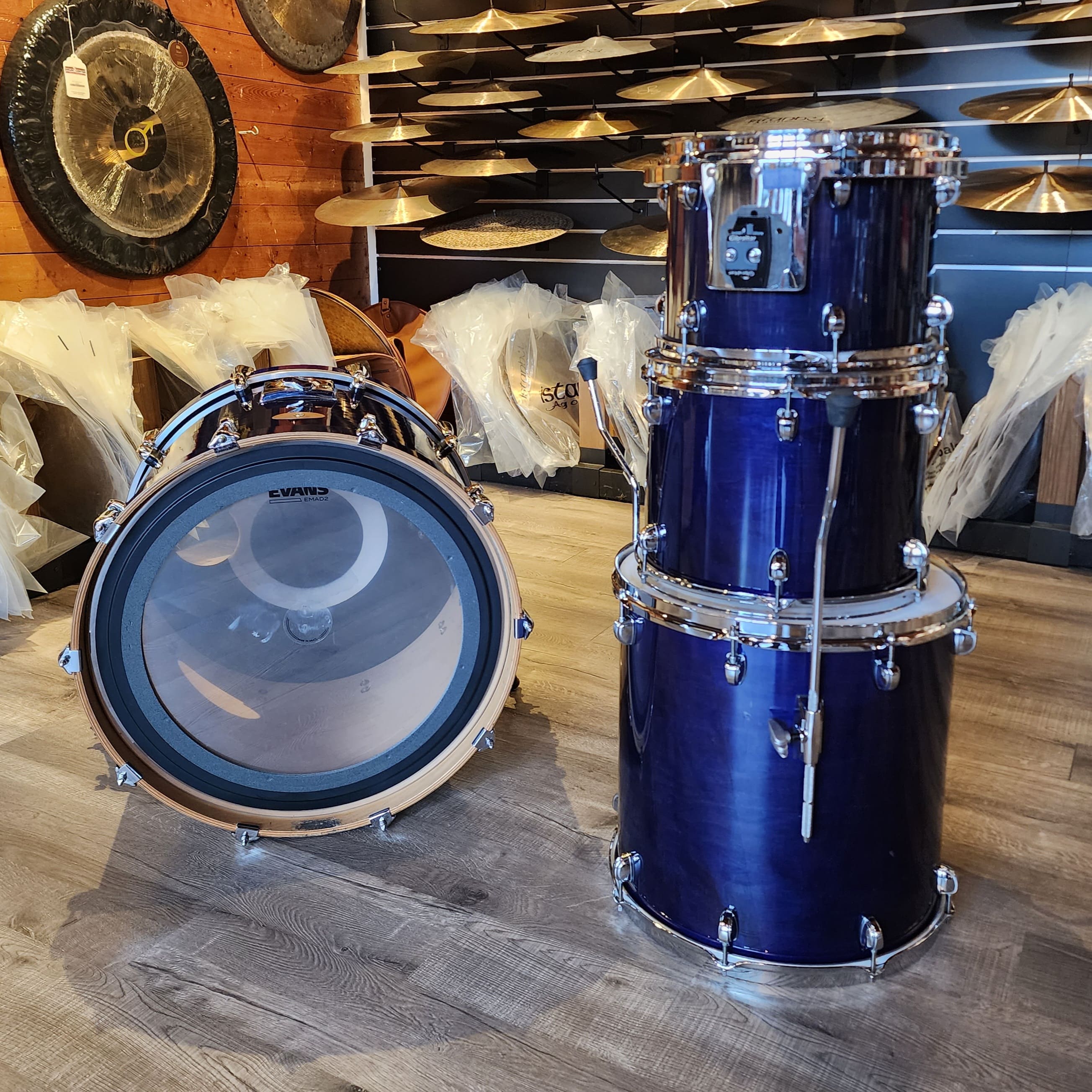Ued Premier Artist Maple 4pc Drumset Transparent Blue Lacquer