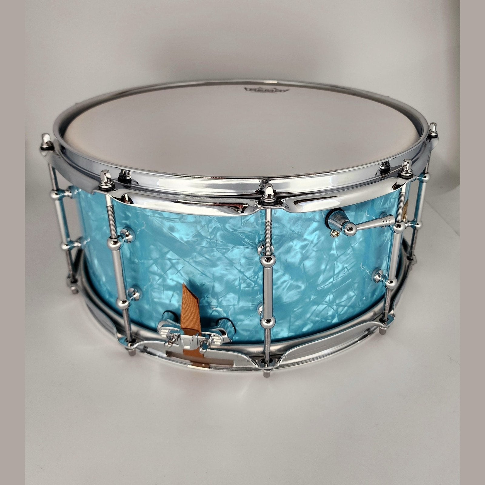 Used Ludwig Legacy Mahogany Snare Drum 14x6.5 Glacier Blue Pearl