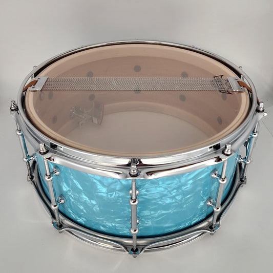 Used Ludwig Legacy Mahogany Snare Drum 14x6.5 Glacier Blue Pearl