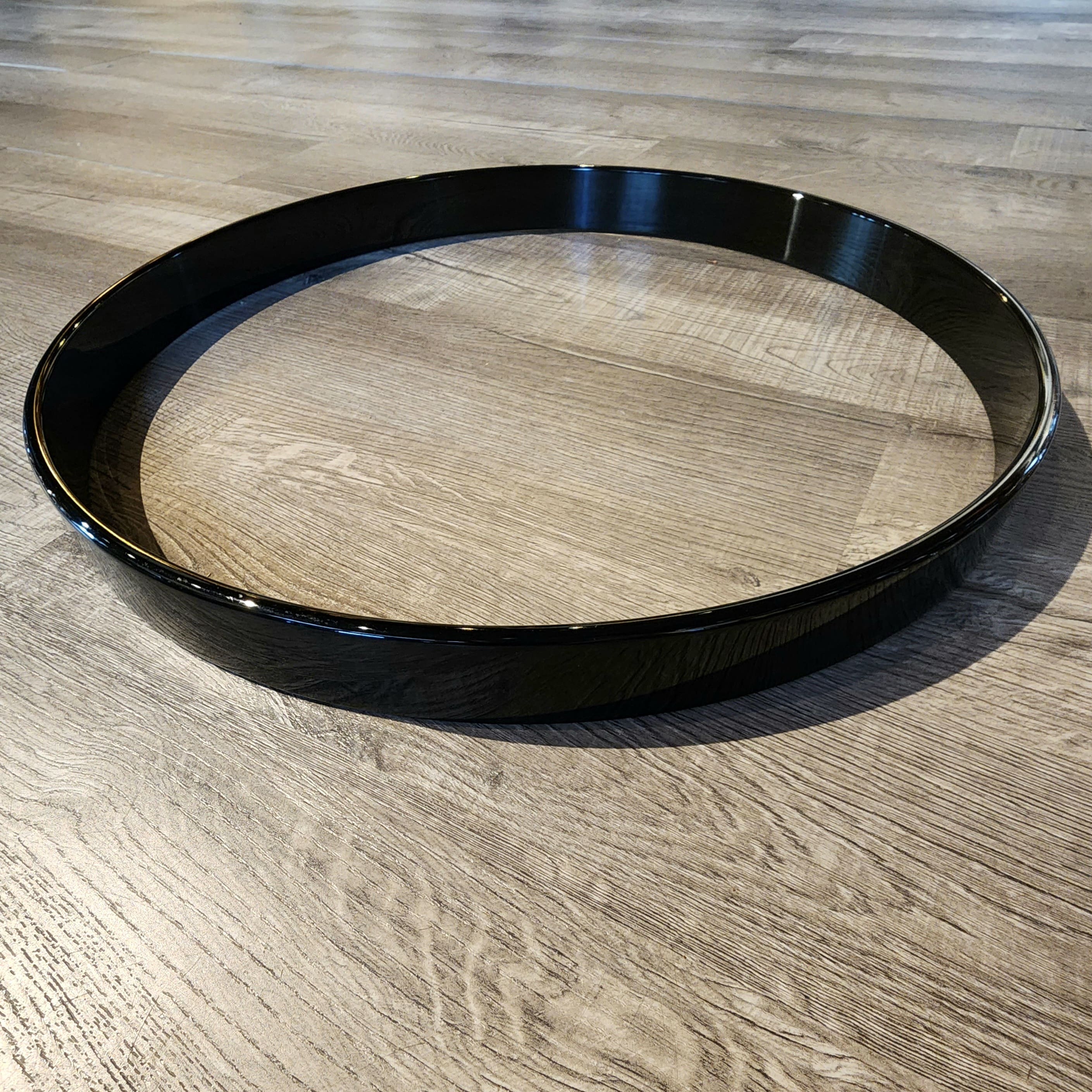 Used Pearl Wood Bass Drum Hoops 18" Pair Black Lacquer