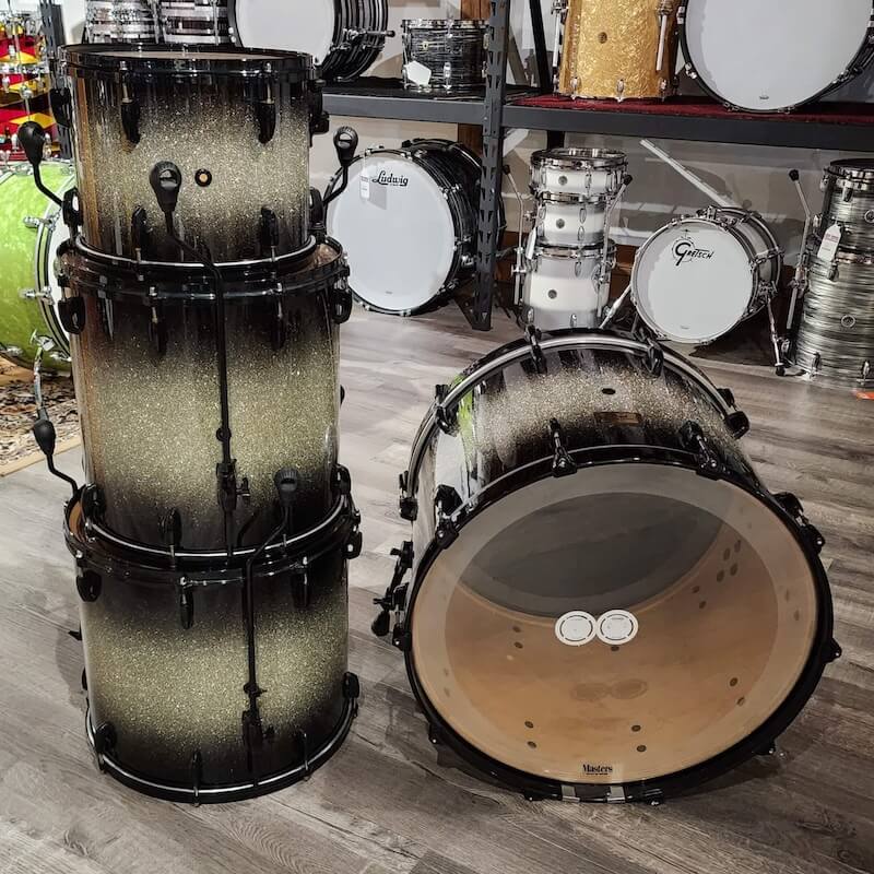 Used Pearl Masters Custom MaplemmX 4pc Drum Set Diamond Burst w/Black HW - Drum Center Of Portsmouth