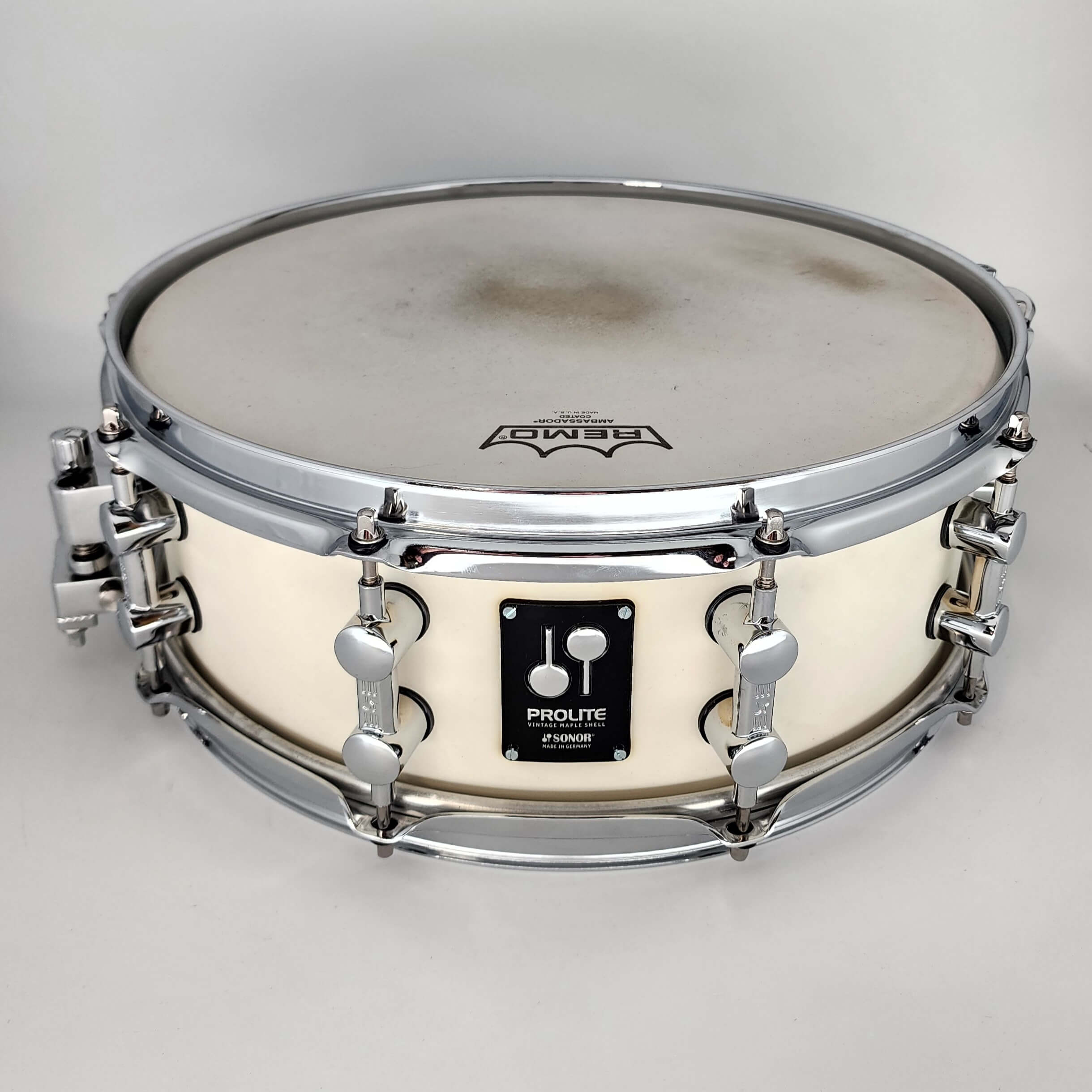 Used Sonor Prolite Snare Drum 14x5 Creme White