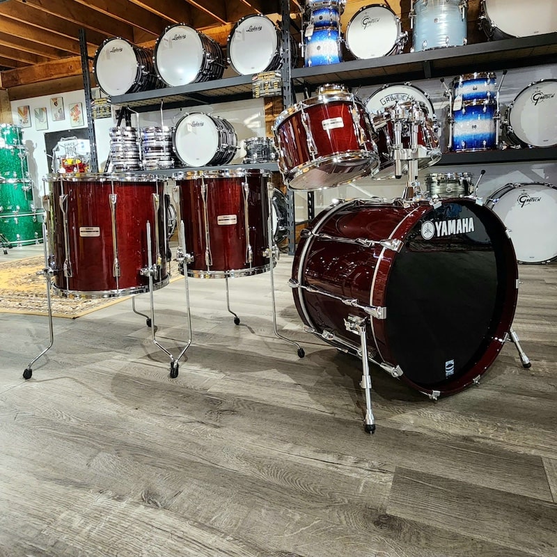 Used Yamaha Recording Custom 5pc Drum Set Cherry Red Made in Japan! - Drum Center Of Portsmouth