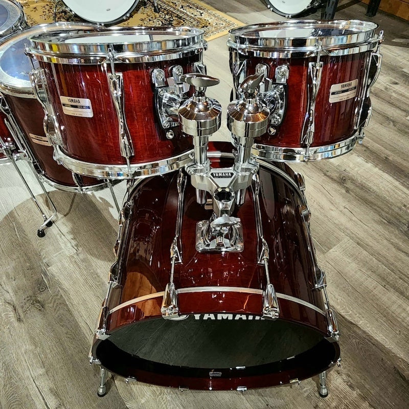 Used Yamaha Recording Custom 5pc Drum Set Cherry Red Made in Japan! - Drum Center Of Portsmouth