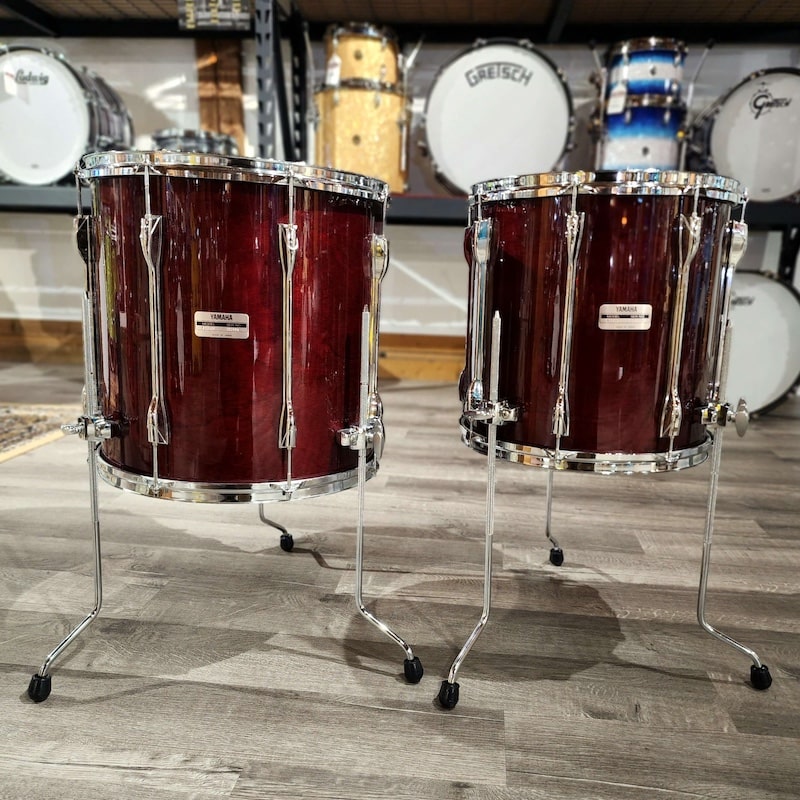 Used Yamaha Recording Custom 5pc Drum Set Cherry Red Made in Japan! - Drum Center Of Portsmouth