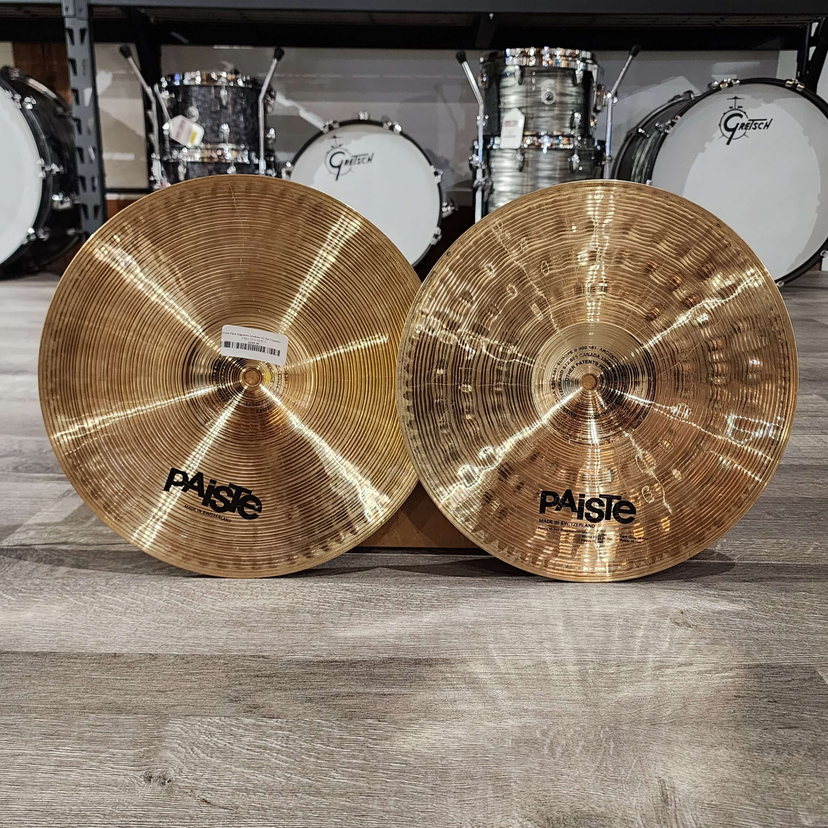 Used Paiste Signature Medium Hi Hat Cymbals 12"