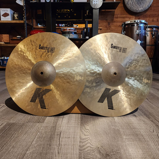 Used Zildjian K Sweet Hi Hat Cymbals 15"