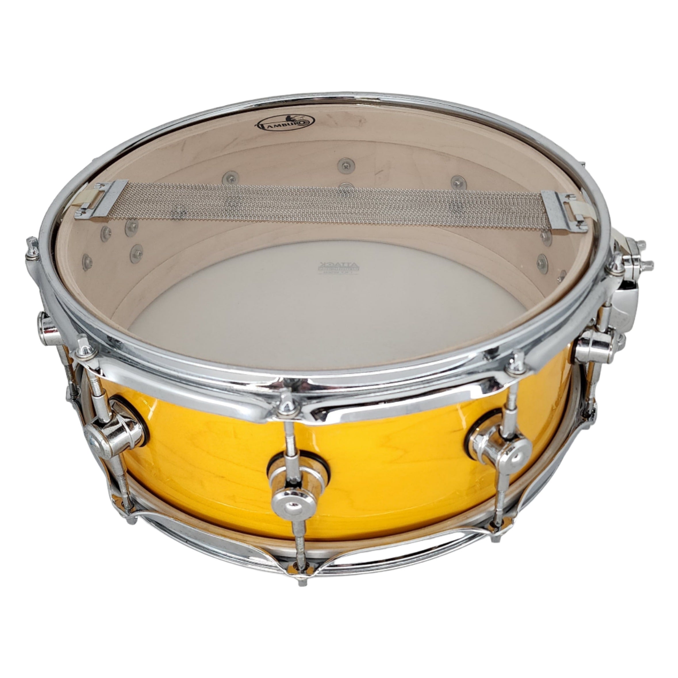 Used Tamburo XD Snare Drum 14x5.5 Transparent Yellow Gloss