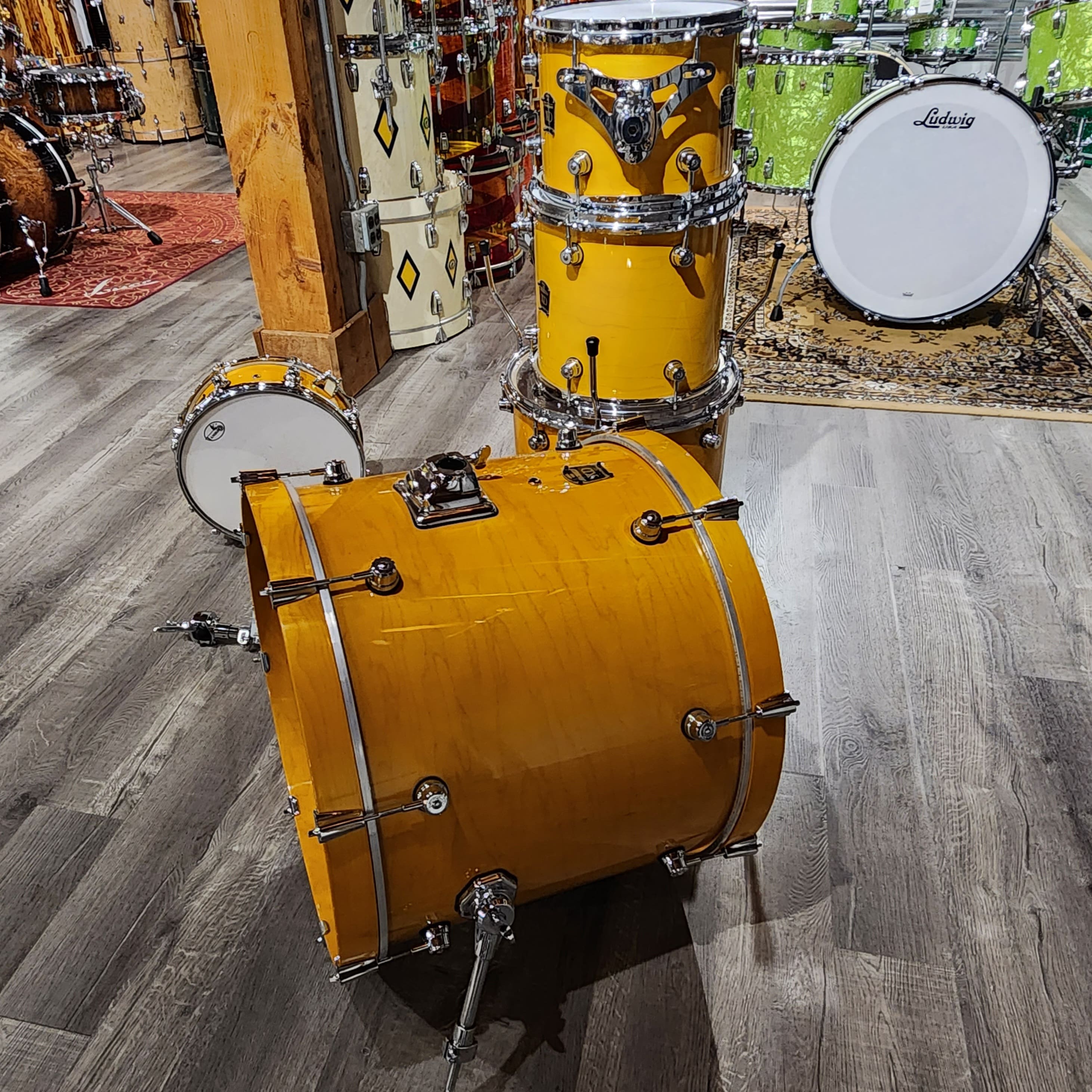 Used Tamburo XD 5pc Drum Set Transparent Yellow Gloss