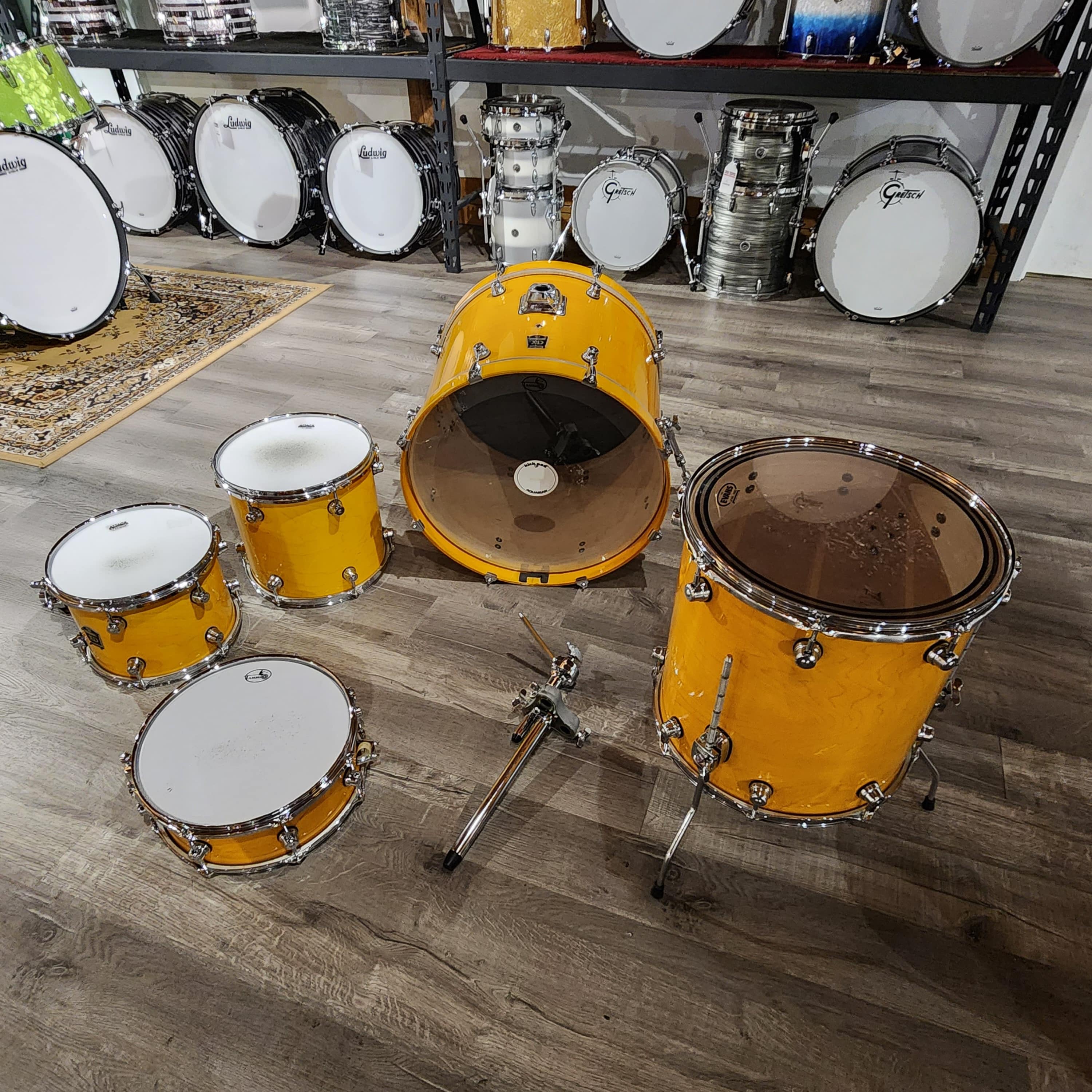 Used Tamburo XD 5pc Drum Set Transparent Yellow Gloss