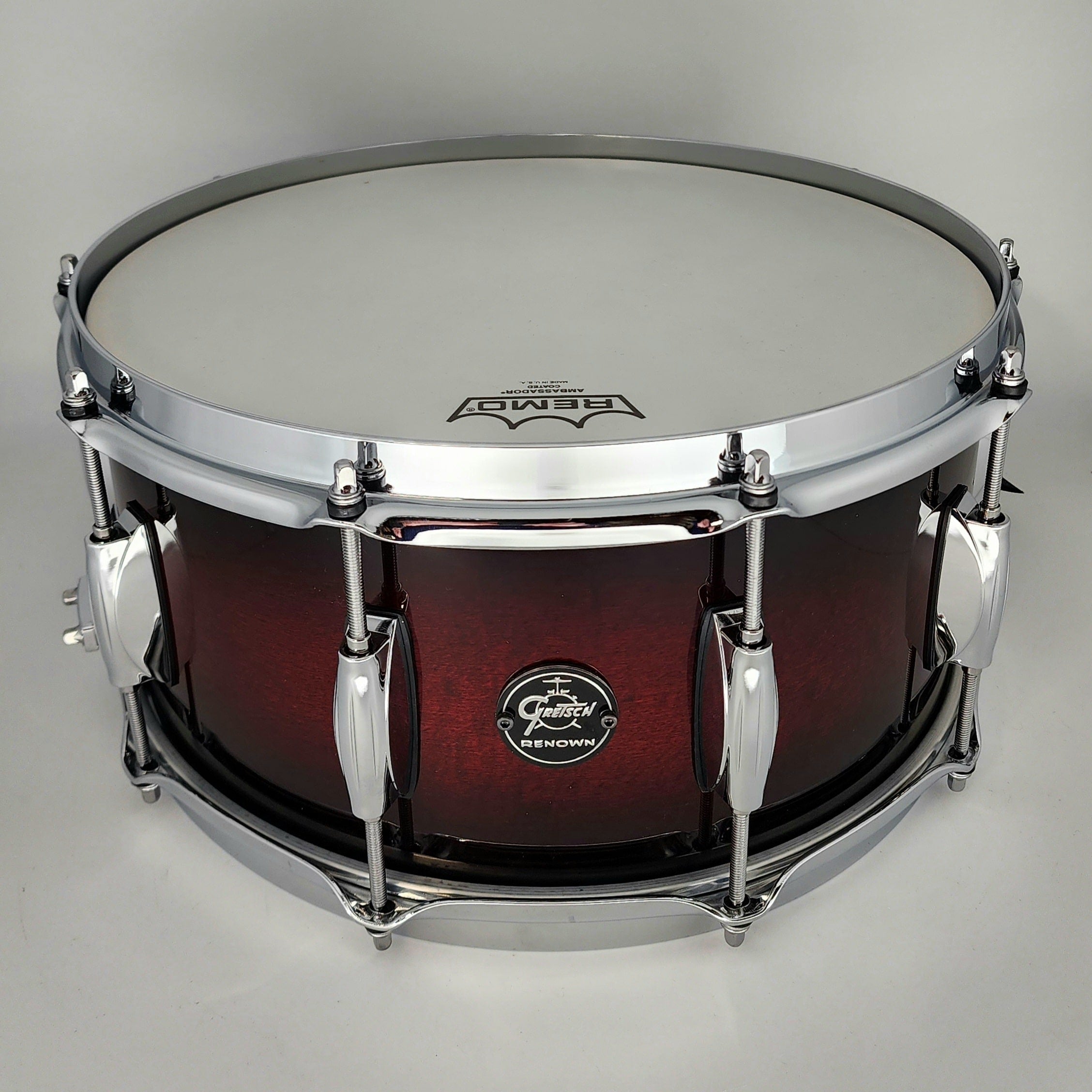 Used Gretsch Renown Snare Drum 14x6.5 Cherry Burst