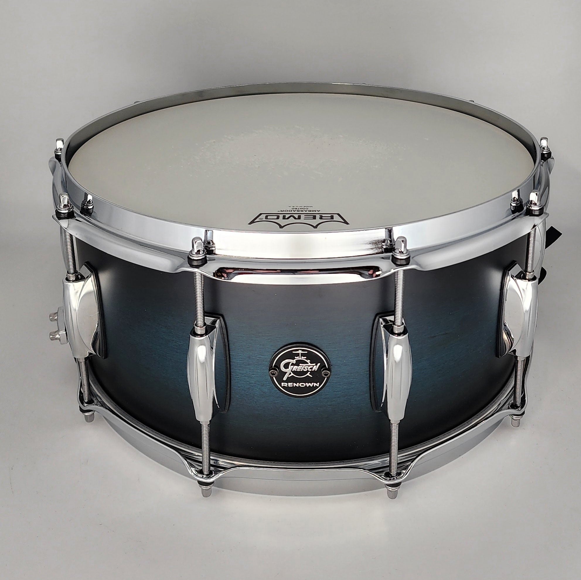 Used Gretsch Renown Snare Drum 14x6.5 Satin Antique Blue Burst