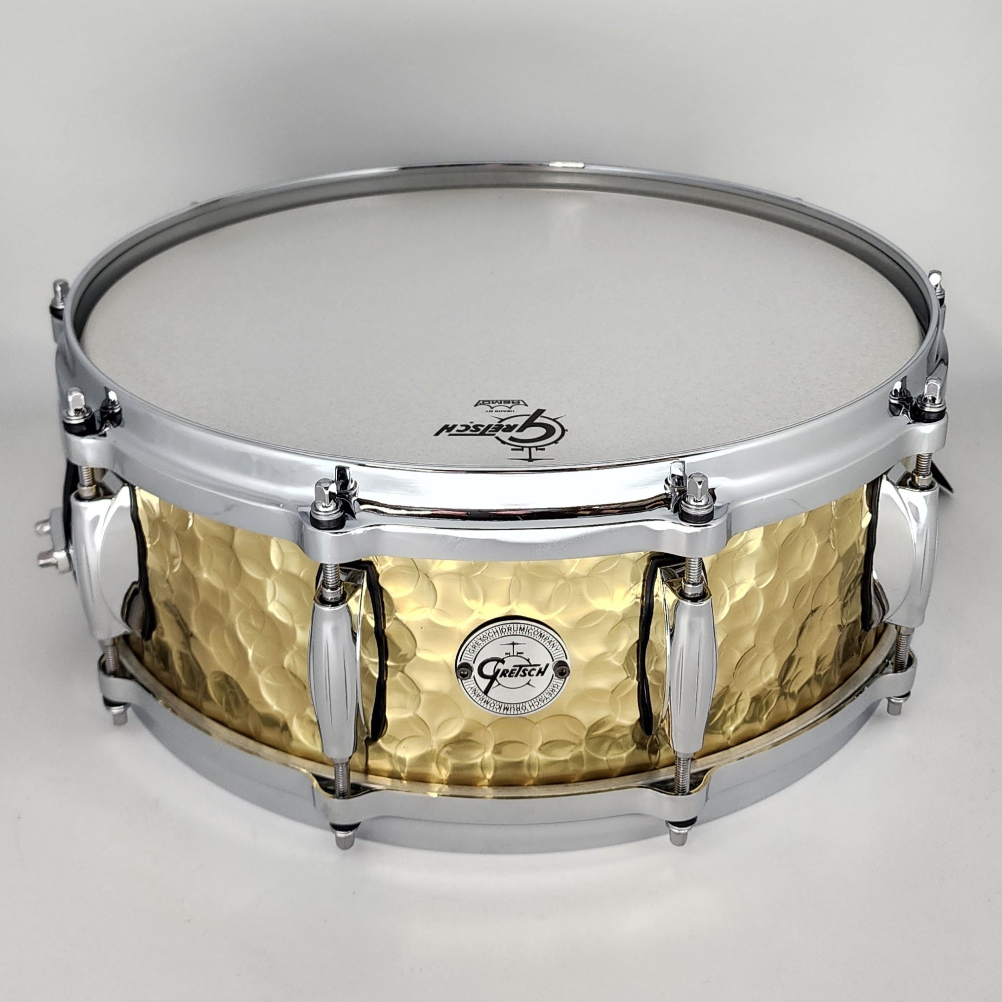 Used Gretsch Silver Series Hammered Brass Snare Drum 14x5