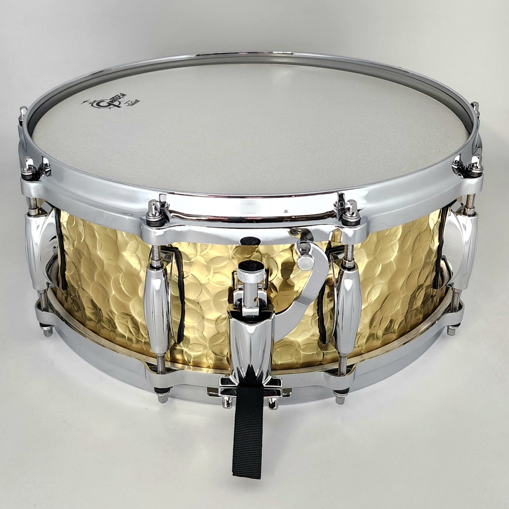 Used Gretsch Silver Series Hammered Brass Snare Drum 14x5